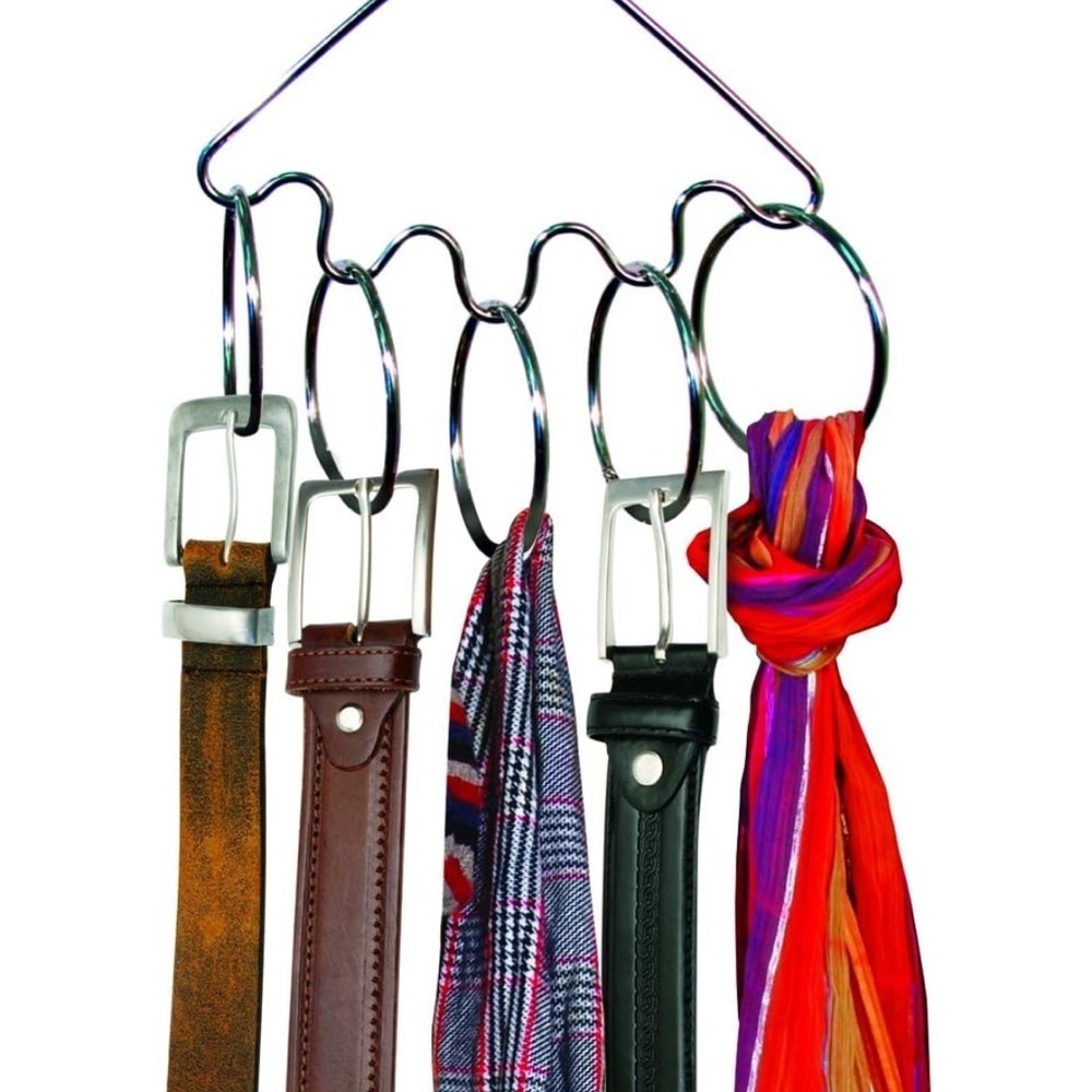 Silver Circular Hanging Organizer with Clips